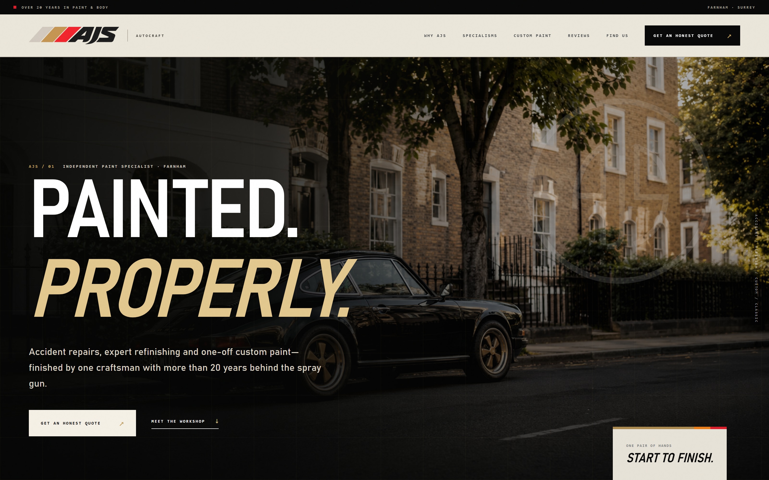 Responsive preview of the AJS Autocraft website